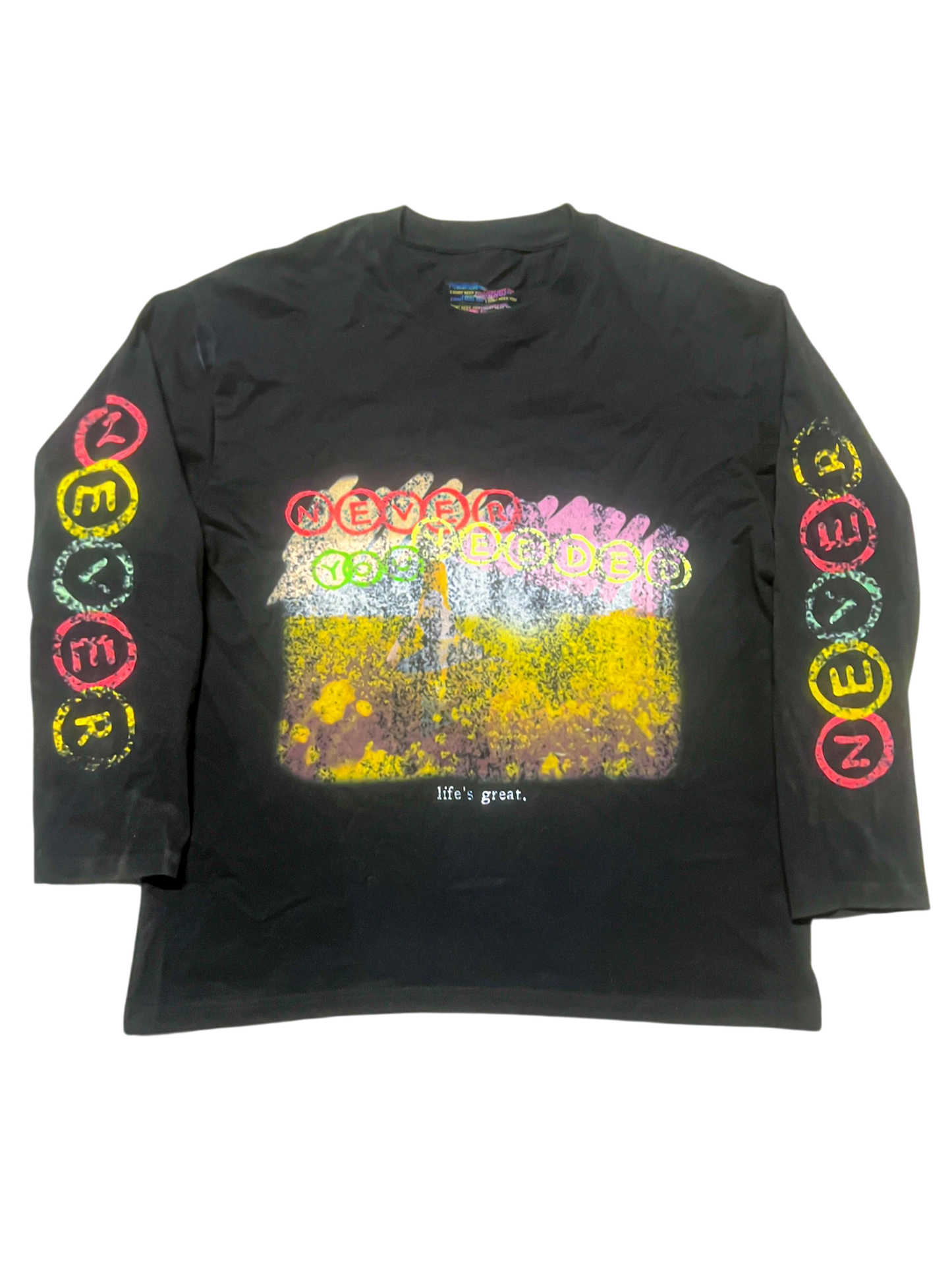 Black "Blissful Garden" Long-sleeve