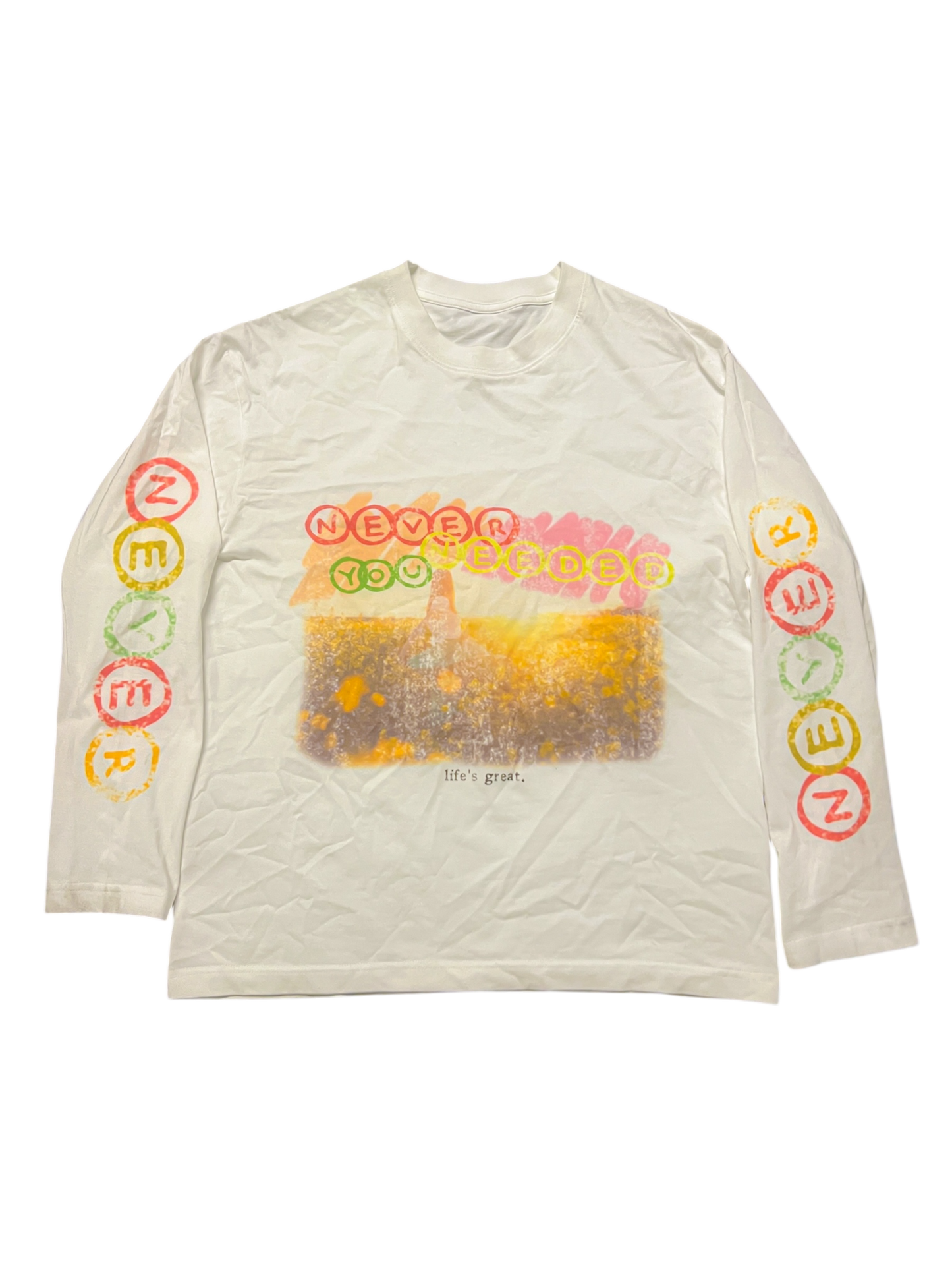 White "Blissful Garden" Long-sleeve
