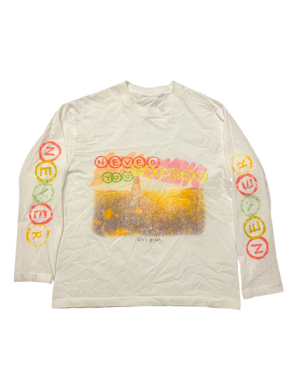 White "Blissful Garden" Long-sleeve